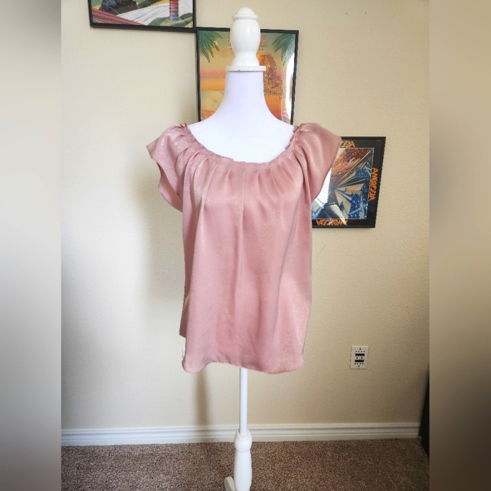 EUC Lauren Conrad Dusty Pink Boat Neck Top